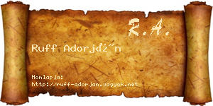Ruff Adorján névjegykártya